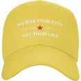 thumbnail image 2 of Believe Your Eyes Not Their Lies Sandwich Denim Hats Baseball Cap Natural, 2 of 8