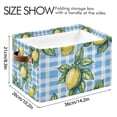 thumbnail image 4 of Yayeee 2 Pack Canvas Storage Basket with Handles for Shelves Fabric Bins Closet Organizer, Cartoon Plaid Lemon, 4 of 8