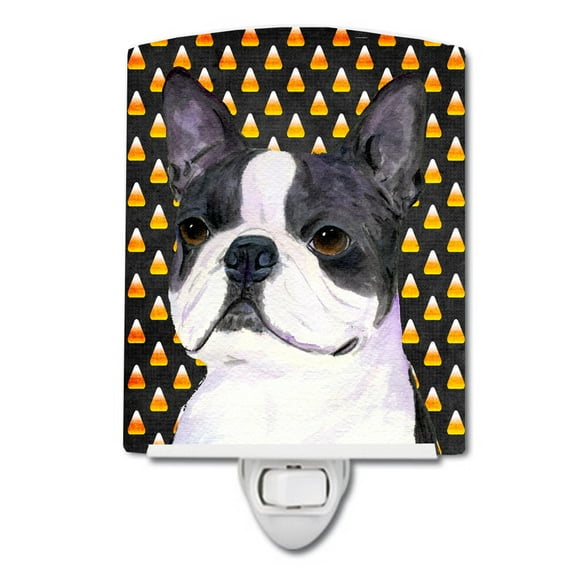 Boston Terrier Halloween Portrait Ceramic Night Light