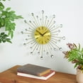 thumbnail image 2 of DecMode Gold Metal Glam Wall Clock, 15”L x 0.5”W x 15”H, Features Starburst Design, 2 of 13