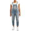 Dollhouse Juniors' Plus Size Roll Cuff Denim Overall with Front Pocket