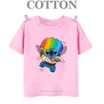 thumbnail image 3 of Camiseta de algodón de verano 2024 con múltiples diseños de anime Lilo Stitch, camisetas para niños y niños, camisetas casuales de cuello redondo y manga corta, 3 of 5