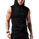 thumbnail image 1 of Babioboa Camiseta sin mangas con capucha para hombre, chaleco de gimnasio con corte muscular, camiseta de entrenamiento con capucha para culturismo y fitness, color negro, 1 of 1