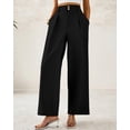 thumbnail image 4 of Pantalones de vestir de pierna ancha BTFBM 2025 para mujer de cintura alta, negros, 4 of 7