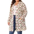 thumbnail image 4 of Cárdigan Floral Ligero para Mujer Plus Size Agnes Orinda 2X Beige, 4 of 6