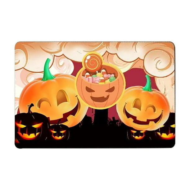 Yhmxh Alfombrillas de baño para baño Felpudo de Halloween con estampado de calabaza, felpudo de Acción de Gracias, duradero y fácil de mantener, felpudo para el hogar de 15,8 x 23,6 pulgadas