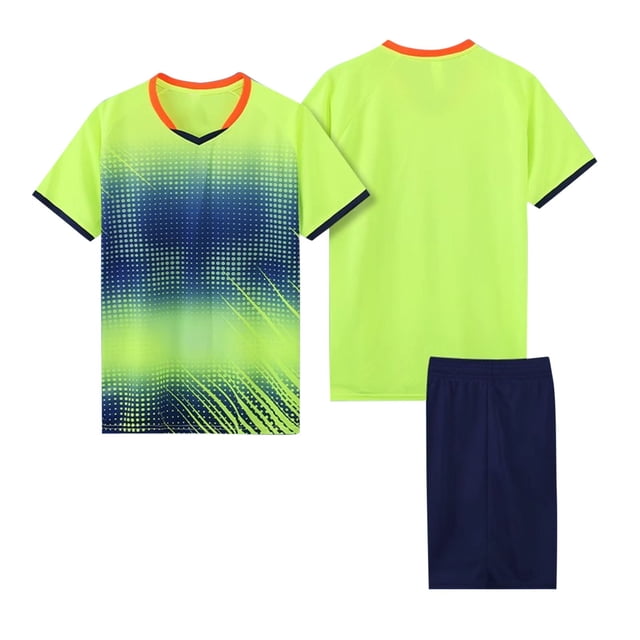Odeerbi 4-14 Años Conjunto de Verano Para Niños de Atletismo Camiseta de Running de Secado Rápido Camiseta de Manga Corta Transpirable Camiseta de Manga Corta Con Degradado