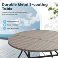 thumbnail image 3 of DIFY 50" Round Metal Patio Dining Table for 6, Outdoor Dining Table with Umbrella Hole,Graywood, 3 of 5