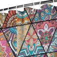 thumbnail image 3 of Blue Ethnic Triangle Pattern Shower Curtain 84"x72" ,Bathroom Decorative Shower Curtains Set with 12 Hooks,Modern Waterproof Washable Shower Curtain, 3 of 6
