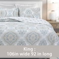 thumbnail image 2 of Juego de cama reversible con edredón Majesty floral gris, colcha liviana para todas las estaciones, tamaño King, 3 piezas, 2 of 5