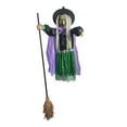 thumbnail image 2 of DAMAI 5.5 ft Halloween Flying Witch Decor,Outdoor Flying Witch Halloween Animatronic Animated Hover Witch with Scary Sound & Light-up Eyes, Scary Halloween Props for Garden Yard House Decoration, 2 of 9