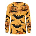 thumbnail image 5 of Blusa informal de cuello redondo y manga larga con estampado de Halloween para mujer, 5 of 5