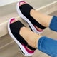 thumbnail image 1 of Xiao Hua Sandalias de verano para mujer, de suela gruesa, con cuña y hebillas en el tobillo, chanclas ortopédicas (negras)., 1 of 4
