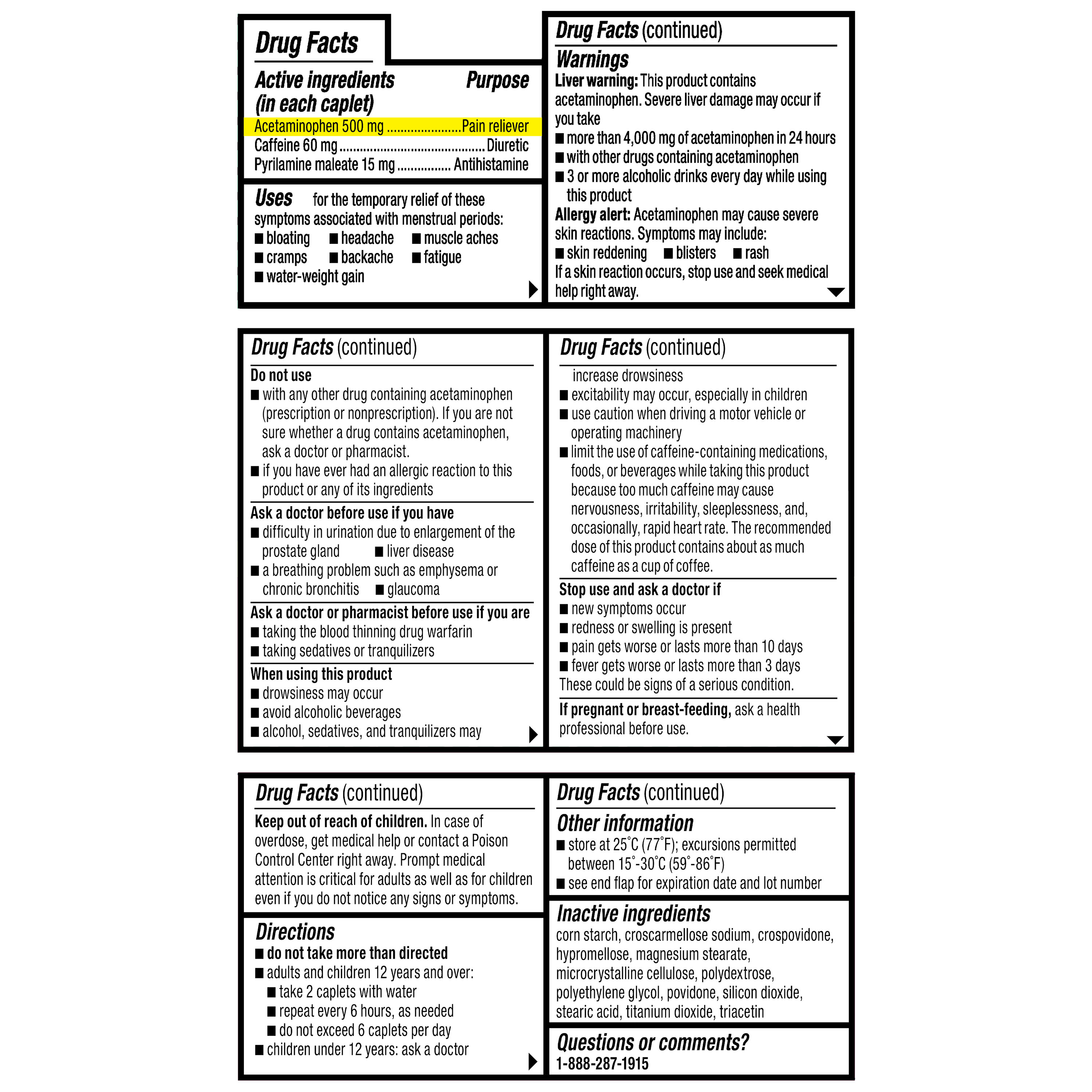 Caplets para Menstruación Completa Multi-Síntomas Equate, 40 Unidades, Comparar con Ingredientes Activos de Midol® Complete 7