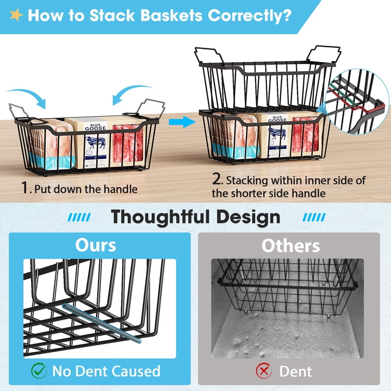 Yeabett 4-Pack Freezer Organizer Bins with Foldable Handles photo 2