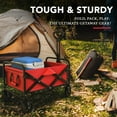 thumbnail image 4 of RONG-3 Collapsible Foldable Heavy Duty Utility Wagon Cart with Larger Capacity - Perfect for Shopping, Sports Events, Grocery, Moving, Camping, Laundry, Beach - Red, 4 of 6
