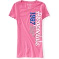 thumbnail image 1 of Aeropostale Womens 1987 SS Graphic T-Shirt, rosa, pequeño Aeropostale Camiseta gráfica, 1 of 1