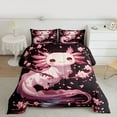 thumbnail image 3 of Homewish Lovely Salamander Bedding Comforter Set,Pink Cherry Blossom Twin Comforter Sets,Cute Cartoon Axolotl Bedding Set For Boys Girls,Super Cozy Room Decor Reversible,2-Piece, 3 of 9