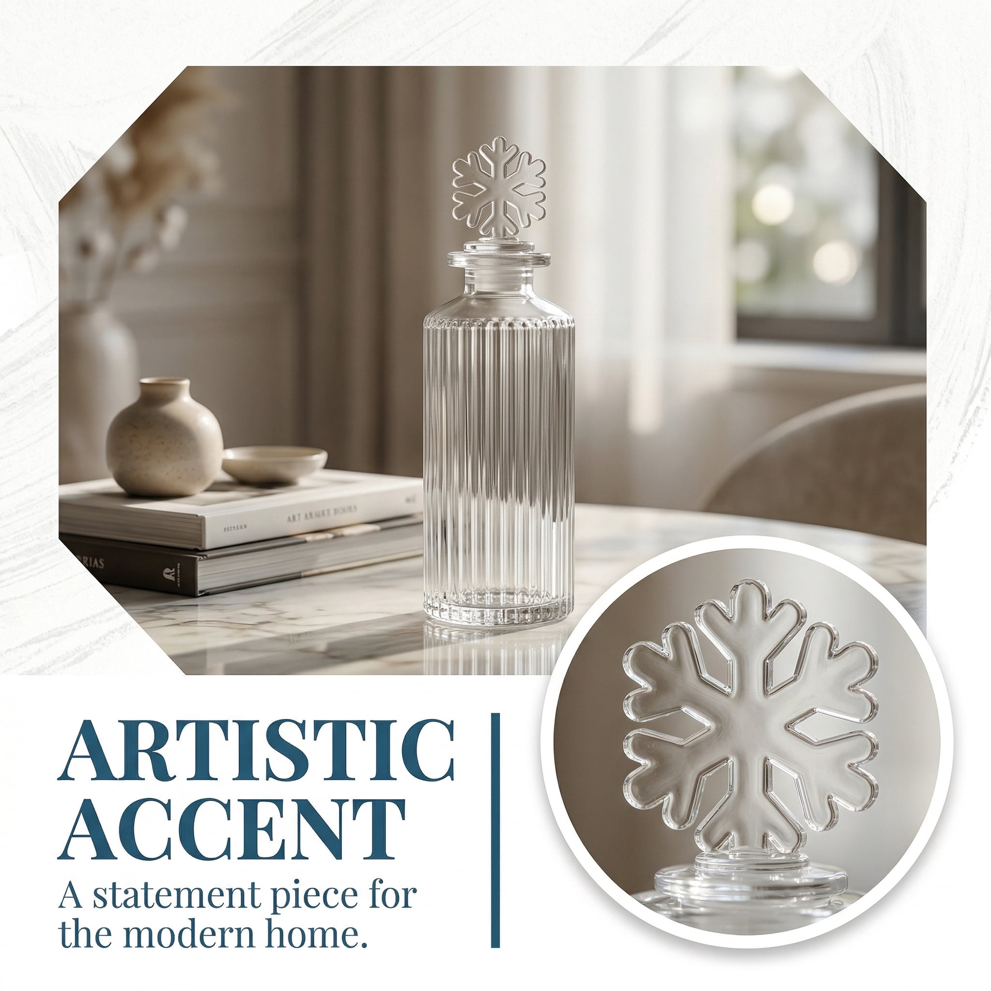 Unique Bargains 2pcs Decorative Glass Jars with Ornate Glass Stoppers Cylinder Base 2"x2"x6.7"