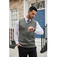 thumbnail image 3 of COOFANDY Men's Sweater Vest V Neck Slim Fit Cable Knitted Sleeveless Pullover Sweater, 3 of 6