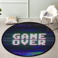 thumbnail image 3 of Coolnut Round Rugs for Living Room, Vector Game Over Phrase In Pix Non-Slip Coral Velvet Long Runner Rugs, Washable Water Absorbent Mat Carpet for Bedroom Kitchen Kids Room, 3 of 6