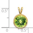 thumbnail image 3 of 14K Yellow Gold 8mm Peridot Bezel Pendant, 3 of 7