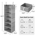 thumbnail image 6 of StorageWorks Hanging Closet Organizer with Drawers, 6-Shelf Storage Organizers, Gray, 13.6" x 12.2" x 42.5", 6 of 8