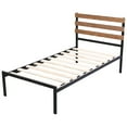 thumbnail image 1 of Costway Lit Plateforme en Métal Format Simple Base de Matelas Tête de Lit en Bois, 1 of 9