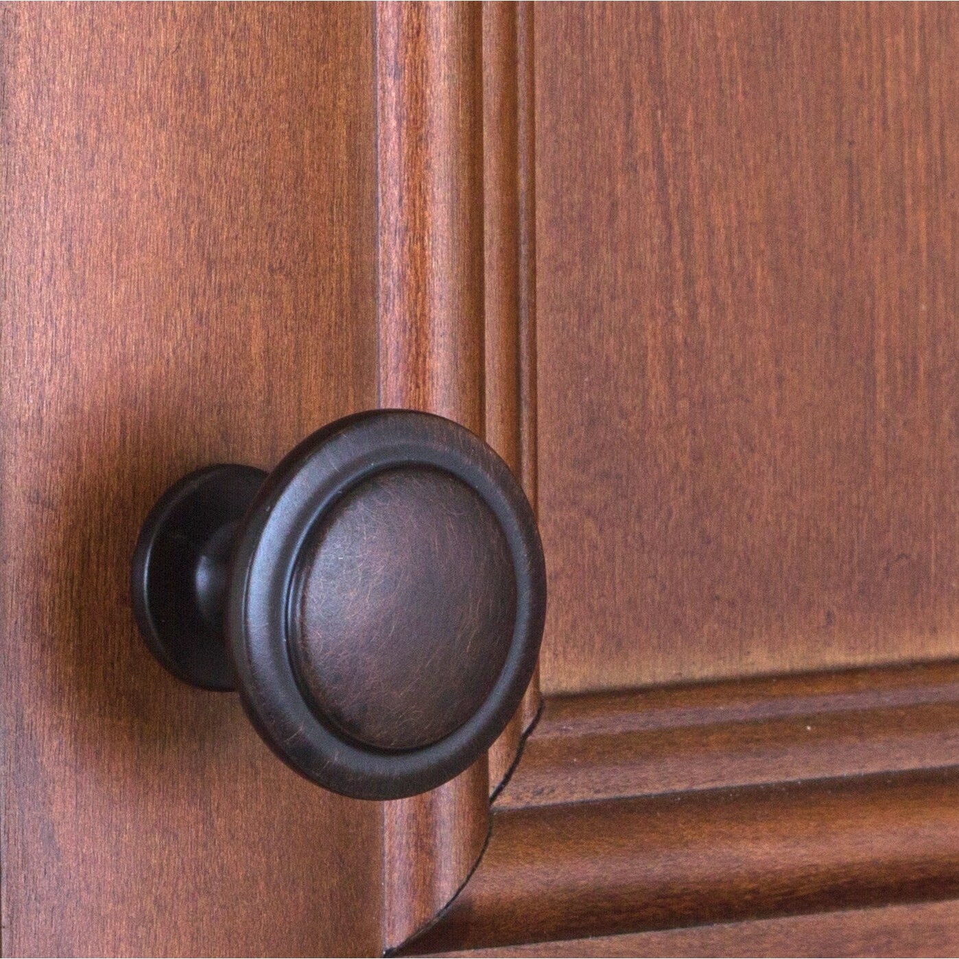 GlideRite 1-1/4 in. Classic Round Ring Cabinet Knobs, Oil Rubbed Bronze, Pack of 10