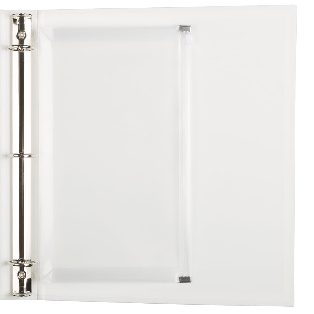 JAM Paper Plastic 3 Hole Punch Binder Envelopes with Zip Closure, #10, 6 x 9 1/2, Clear, 3/Pack