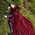 thumbnail image 3 of Halloween Costumes for Men, Men's Halloween Feather Shawl, Dark Forest Cloak Costume with Dramatic Cape, Vintage Role Play Outerwear for Halloween Parties, Stage Performances Dress Up, 3 of 5