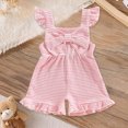 thumbnail image 2 of Toddler Baby Girl Sleeveless Ruffle Jumpsuit 1T 2T 3T 4T 5T 6T Summer Romper Outfits Short Ruffle Sleeve Jumpsuit, 2 of 8