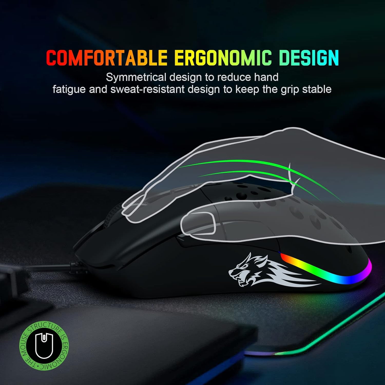 SOURIS GAMING 9 BOUTONS RGB EAGLE CLAW SUREFIRE