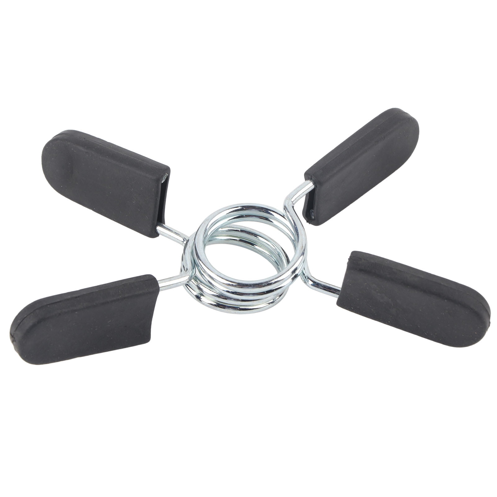 kurtrusly 2 Pcs Clips de Collier à Ressort pour Haltères, Pince de Verrouillage pour Barre de Poids, Noir Argent 25mm