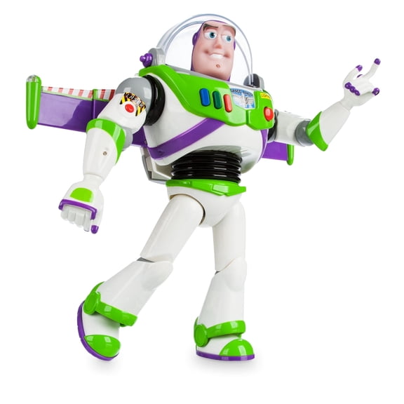 Disney Store Official Buzz Lightyear Interactive Talking Action Figure from Toy Story, Features 10 English Phrases, Interacts with Other Figures and Toys