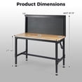 thumbnail image 3 of Gymax 48'' Heavy Duty Workbench w/ AC/USB Outlets and Pegboard Max Load 2000 LBS, 3 of 10
