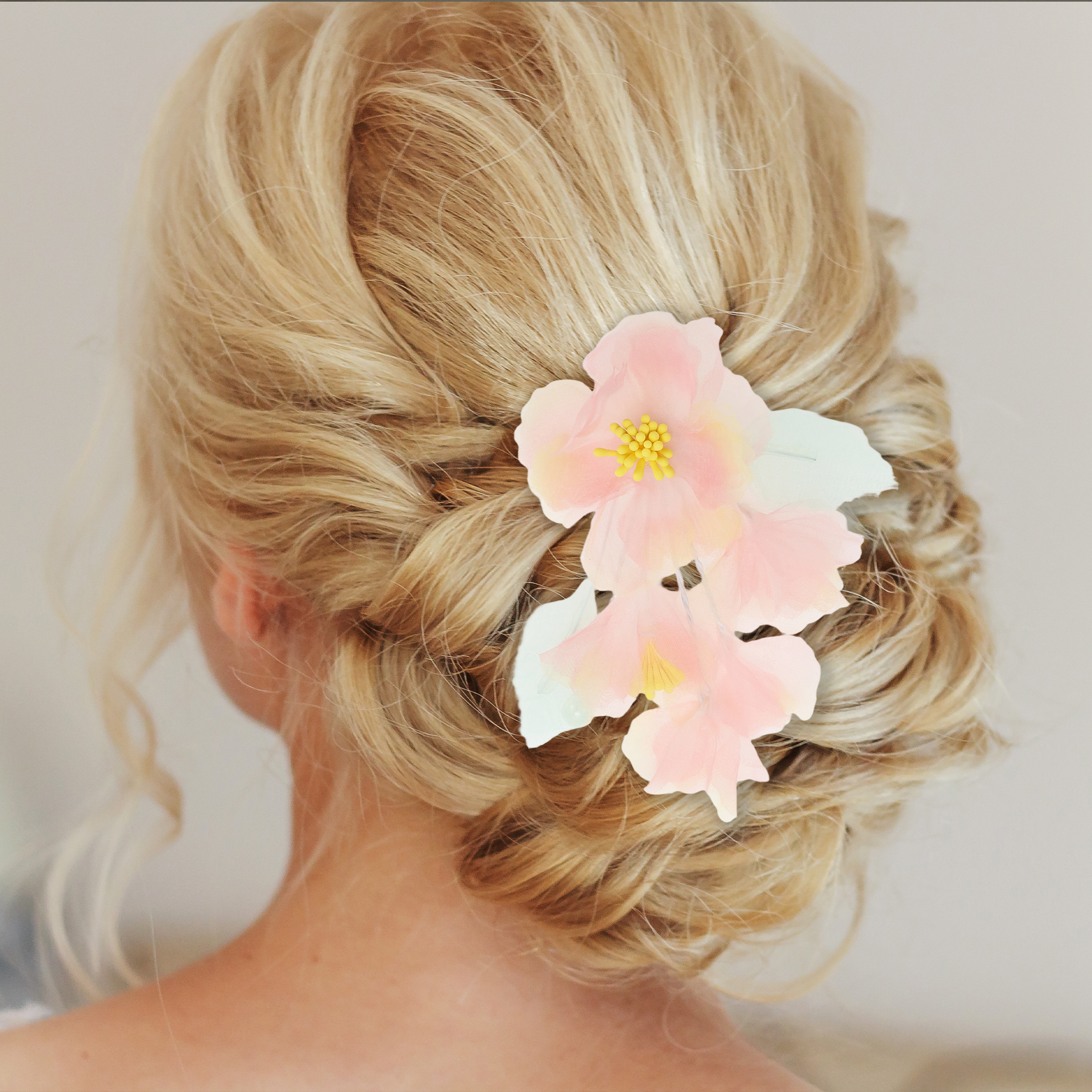 Unique Bargains Light Pink Flowers Pattern Hair Clip Measuring 2.76"x4.92"