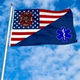 thumbnail image 3 of Dutern Double Sided First Responder Firefighter EMT Flag Banner 3 Ply with Brass Grommets 3x5 Feet, 3 of 4