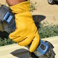 thumbnail image 2 of Faux Leather Work Gloves Durable Work Gloves for Outdoor Construction Welding Heat-resistant, 2 of 7
