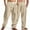 Khaki, variant on LADIGASU Men Cotton Linen Casual Straight High Waist Broad Legs Cargo Pants Long Pants