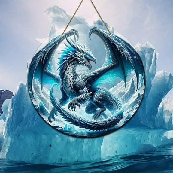 Christmas Decoration,TOPRenddon Dragon Printed Christmas Ornament Round Porcelain Christmas Ornaments Christmas Tree Decorations For Home Holidays