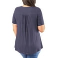 thumbnail image 4 of Traleubie Women's Short Sleeve Tunic Tops Lace Crochet Trim Pleated Tops Shirts of Female m-4x, 4 of 5