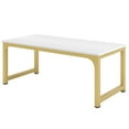 thumbnail image 7 of Tribesigns 70.8” Executive Desk, Large Office Computer Desk with Thicken Frame, Modern Simple Workstation Business Furniture for Home Office, White/Gold, 7 of 7