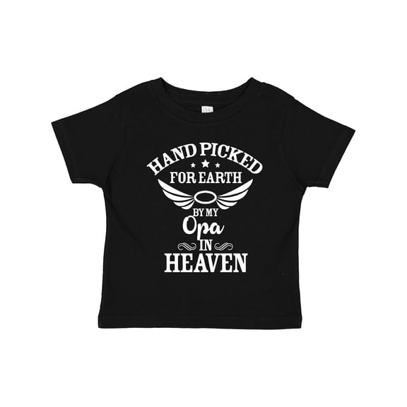 Inktastic Handpicked for Earth by My Opa in Heaven with Angel Wings Boys or Girls Toddler T-Shirt