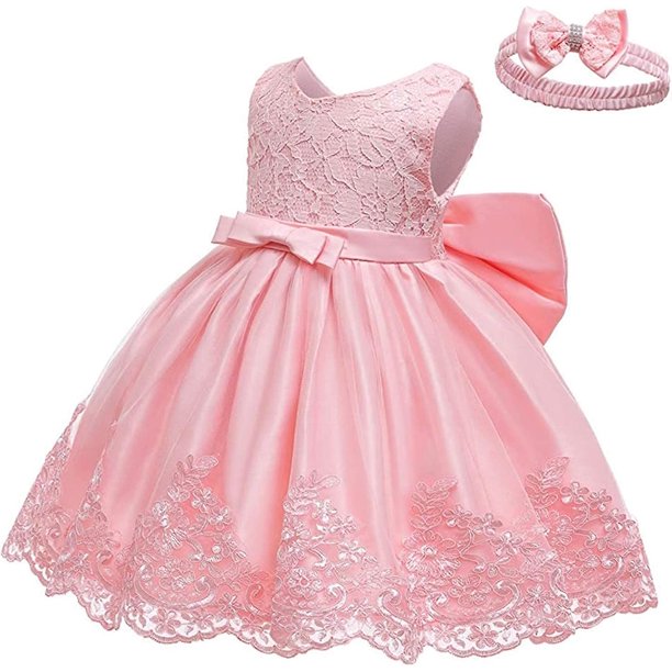 Vestidos de encaje para desfile de niñas de 0 a 2 años, vestido bordado de fiesta para niños pequeños con regalo Lmell