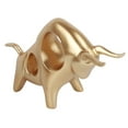 thumbnail image 6 of Golden Bull Figurine, Resin Chinese Feng Shui Ox Statue Bull Sculpture Ornaments Wealth Good Luck Sculpture Handmade Hollow Resin Artware Lucky Home Decorations, 6 of 9