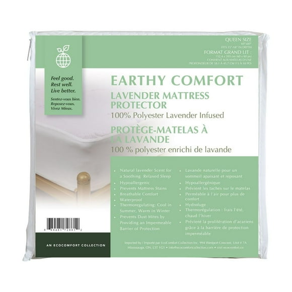Earthy Comfort Protège-Matelas à la Lavande - Grand Lit