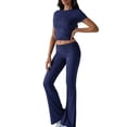thumbnail image 1 of Pantalón de Traje de Corta Ajustado de Color Liso Azul Marino Talla S, 1 of 9