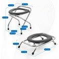 thumbnail image 3 of Foldable Stainless Steel Potty Chair for Adults with Portable Toilet  Travel, Folding Camping Car Commode, 3 of 7