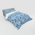 thumbnail image 3 of Ambesonne Modern Bedding Set 3 Pcs, Romantic Leaves Ethnic, Twin, Pale Blue White Amber, 3 of 3
